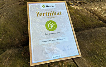 HOLZ100 Thoma Zertifikat: Ökologisch innovativ